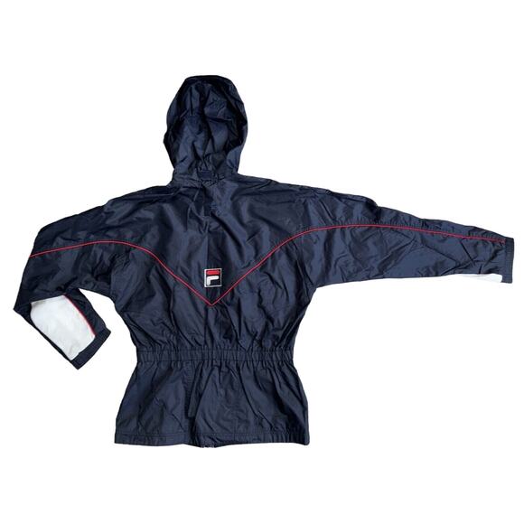FILA Womens Windbreaker Jacket Medium 90s Retro Y2K Red White Blue Lined Pockets - Picture 7 of 12